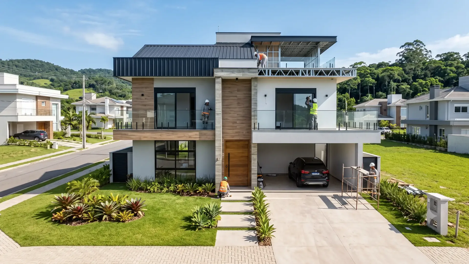 Casa de alto padrão em Steel Frame construída pela Levhaus em Joinville